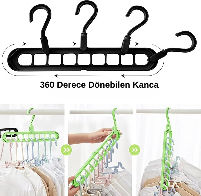 AskıMax 9 Bölmeli Sihirli Askı™